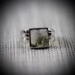 Natural Moss Agate Ring Silver 925