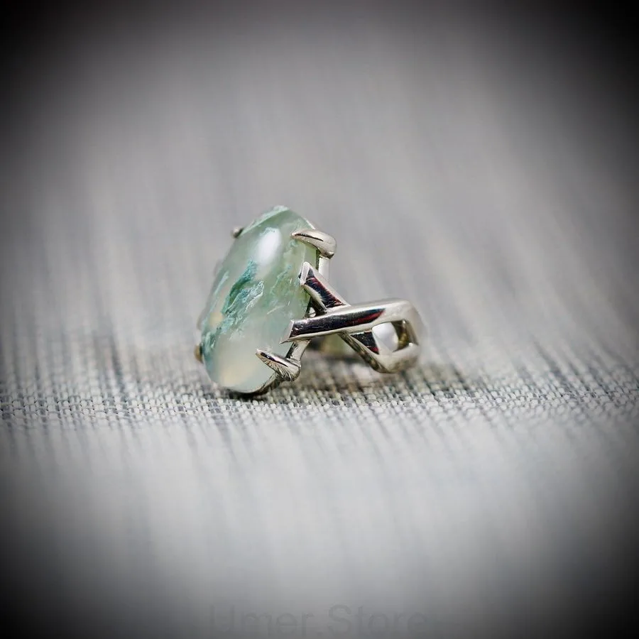 Moss Agate Ring Silver 925 MR03 - Image 3