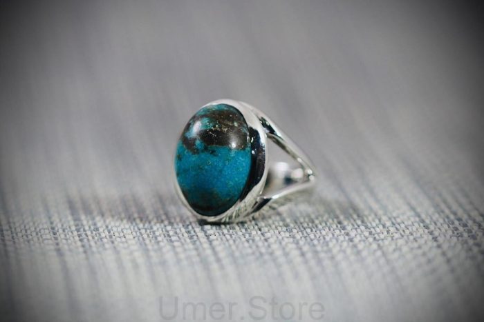 Natural Turquoise  (Firoza) Silver 925 Ring -TQR12 - Image 3