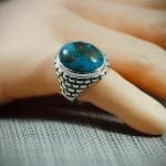 Natural Turquoise  (Firoza) Silver 925 Ring -TQ11