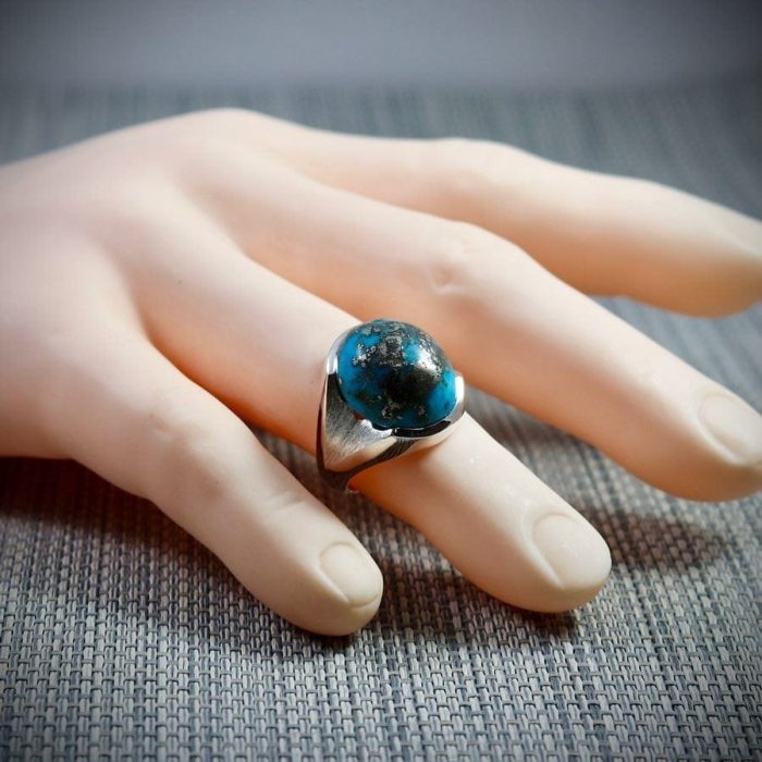⁦Natural Turquoise Ring (Firoza) TQ10⁩ - الصورة ⁦1⁩