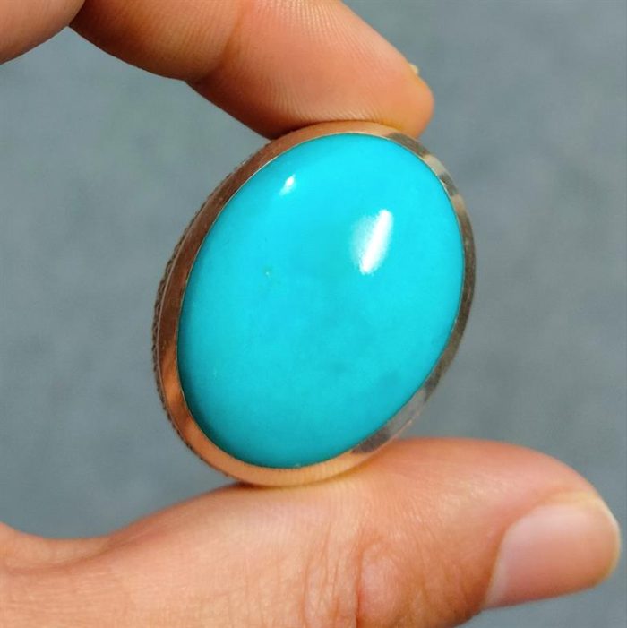 ⁦Natural Turquoise Ring - Big Feroza Ring⁩ - الصورة ⁦1⁩