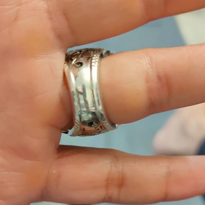 ⁦Natural Turquoise Ring - Big Feroza Ring⁩ - الصورة ⁦7⁩