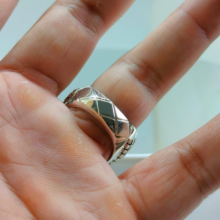 ⁦Feroza Ring - Natural Turquoise 925 Silver - Irani Feroza⁩ - الصورة ⁦2⁩