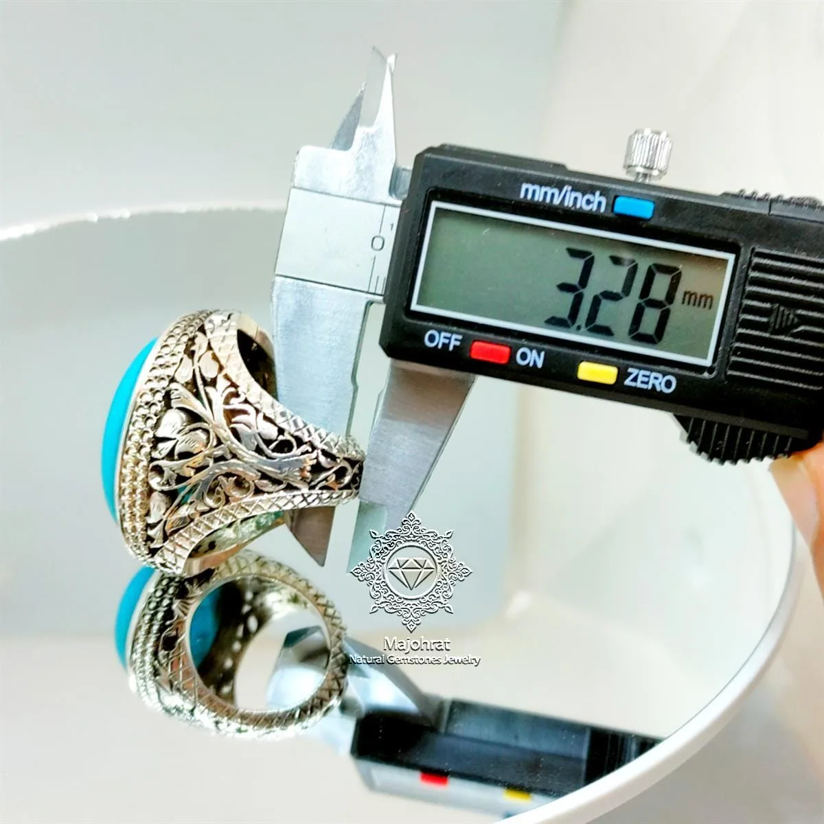 Masterpiece - Rare Big Turquoise - Handmade Feroza Ring - Image 10