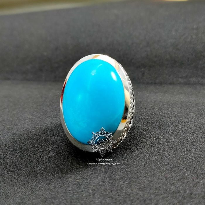 ⁦Masterpiece - Rare Big Turquoise - Handmade Feroza Ring⁩ - الصورة ⁦6⁩