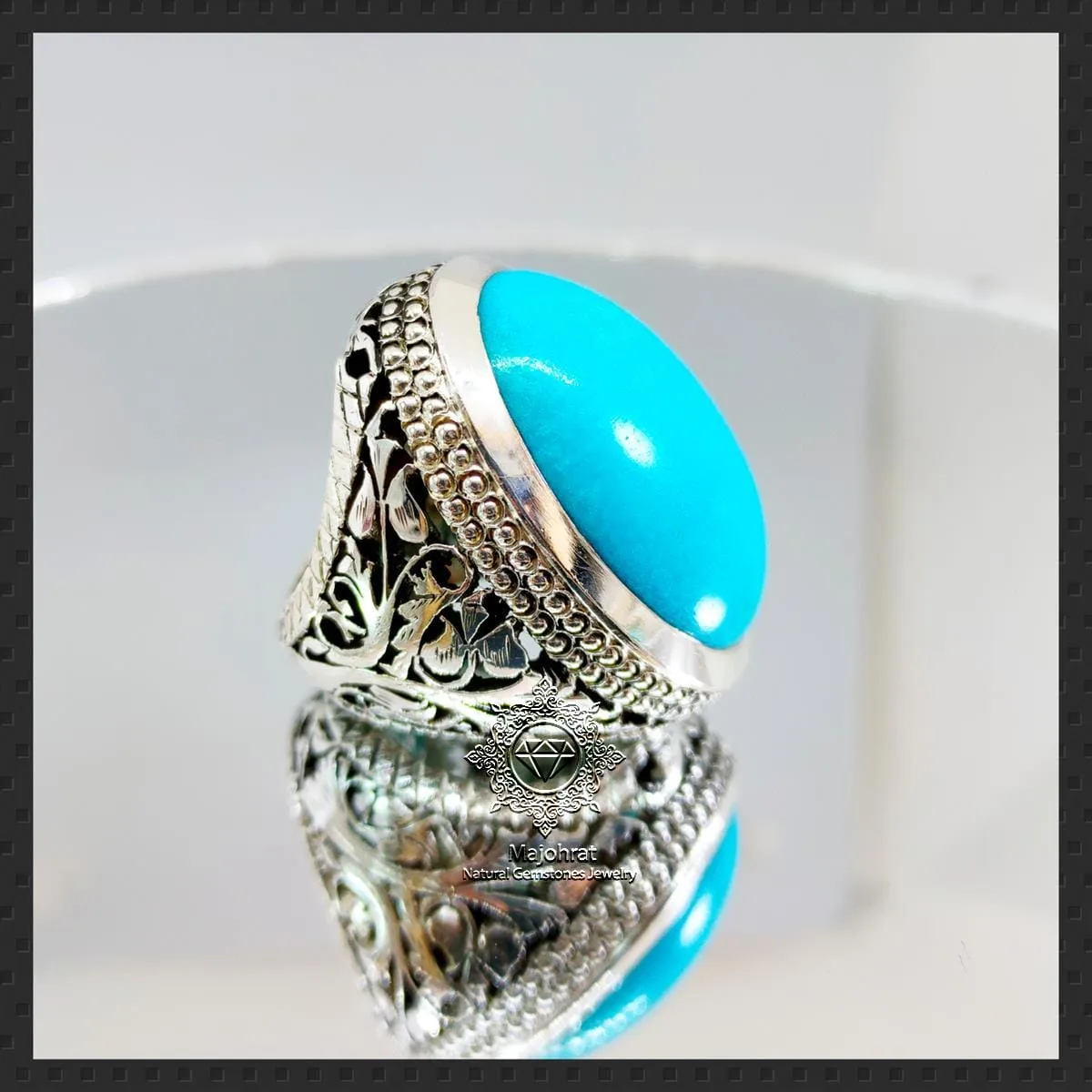 Masterpiece - Rare Big Turquoise - Handmade Feroza Ring - Image 4