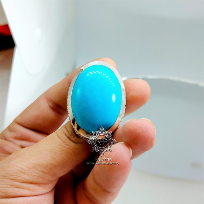 ⁦Masterpiece - Rare Big Turquoise - Handmade Feroza Ring⁩ - الصورة ⁦8⁩