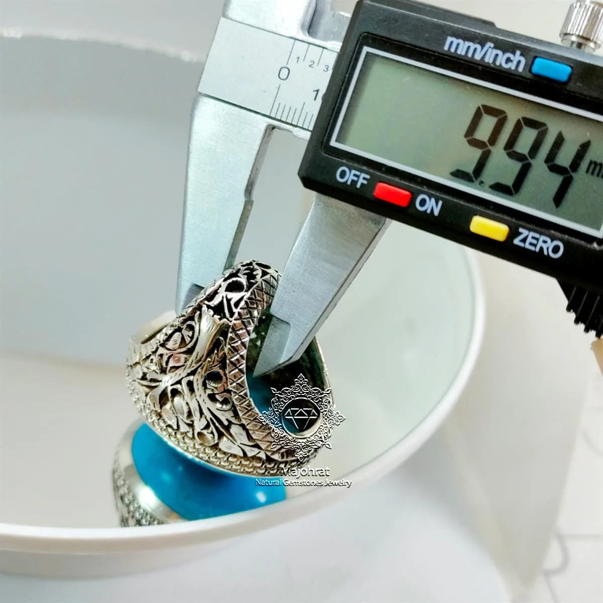 Masterpiece - Rare Big Turquoise - Handmade Feroza Ring - Image 9