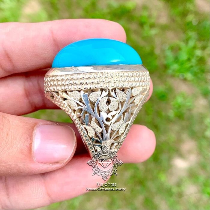Masterpiece - Rare Turquoise - Handmade Feroza Ring - Image 2
