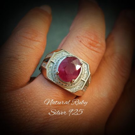 Natural Ruby (Yaqoot) Ring - 925 Silver Handmade