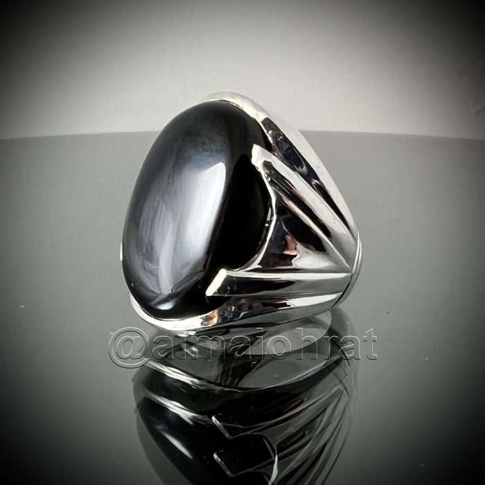 ⁦Yemeni Aqeeq Black (Agate) Natural - عقيق يماني طبيعي⁩ - الصورة ⁦1⁩