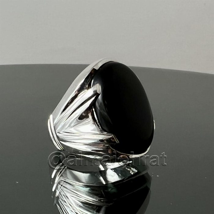 ⁦Yemeni Aqeeq Black (Agate) Natural - عقيق يماني طبيعي⁩ - الصورة ⁦4⁩