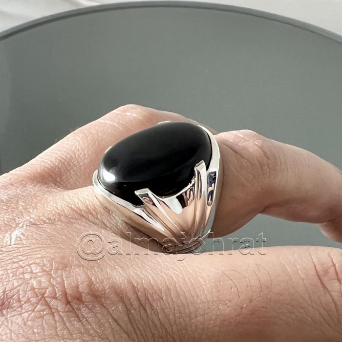 ⁦Yemeni Aqeeq Black (Agate) Natural - عقيق يماني طبيعي⁩ - الصورة ⁦3⁩