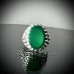 Green Onyx Ring - Pure Silver - خاتم فضة - Image 2