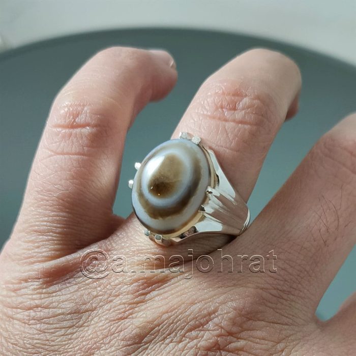 Sulemani Aqeeq (Agate)- Silver Ring عقيق سليماني - Image 3