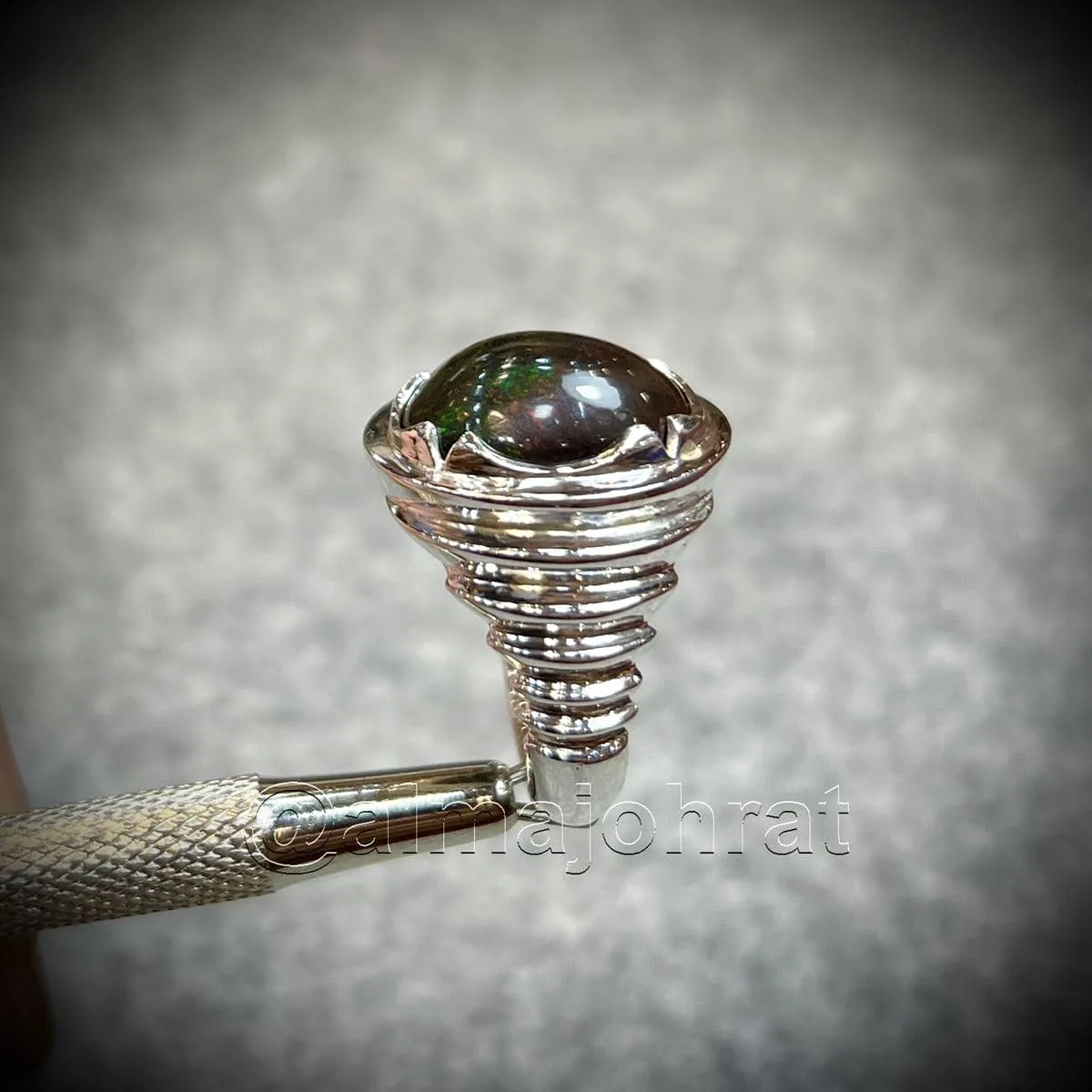 Natural Black Opal Ring