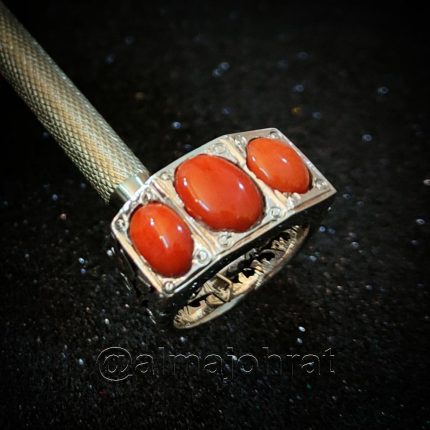Natural Coral Marjan Ring