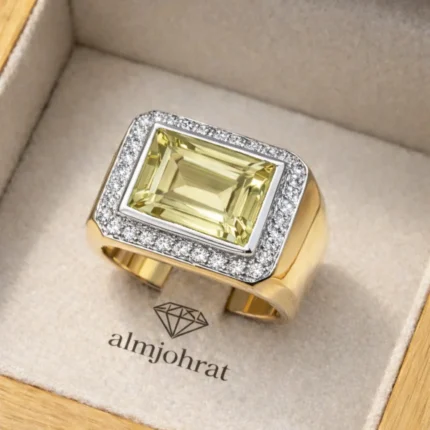 Natural Lemon Quartz 925 Silver Ring