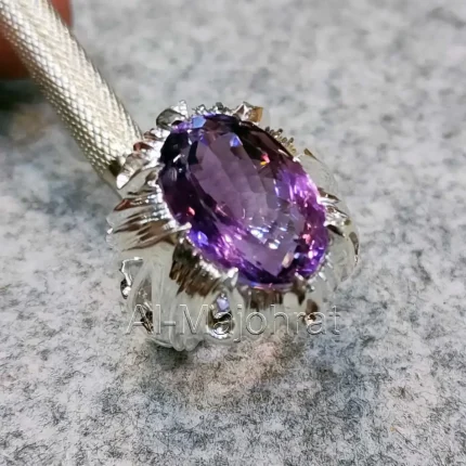 Natural Amethyst Ring 925 Silver