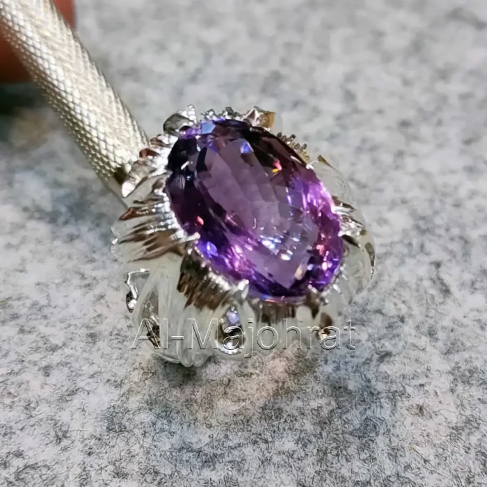 Natural Amethyst Ring 925 Silver