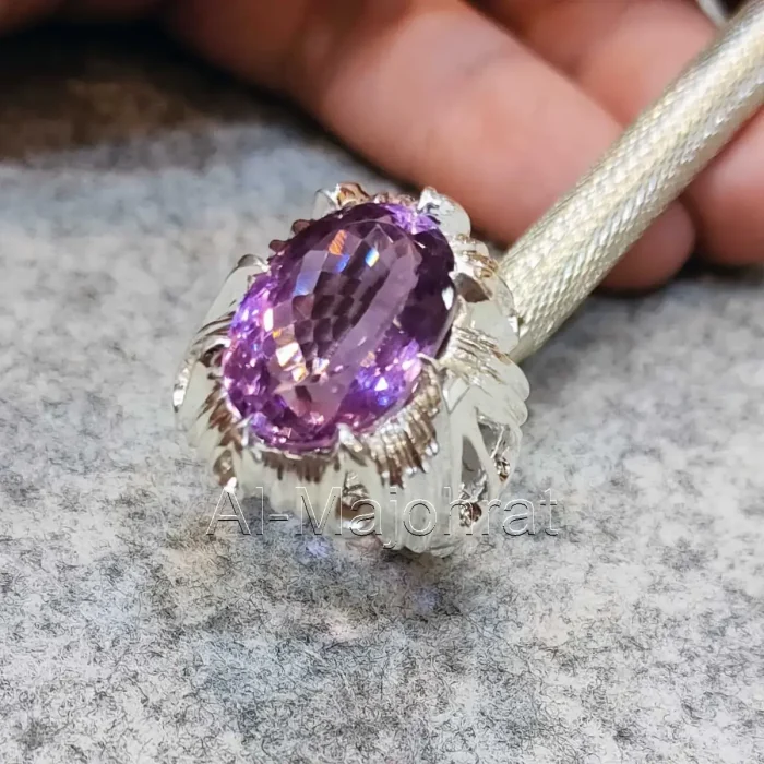 Natural Amethyst Ring 925 Silver