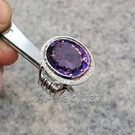 Natural Amethyst Ring 925 Silver