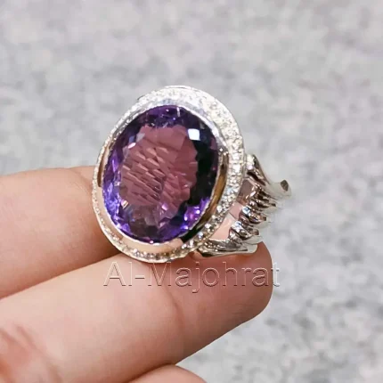 Natural Amethyst Ring 925 Silver