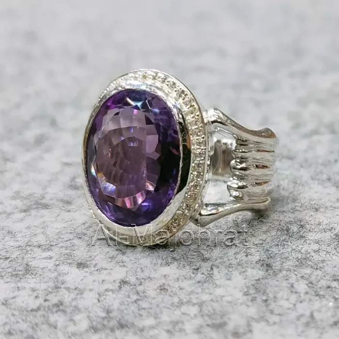 Natural Amethyst Ring 925 Silver