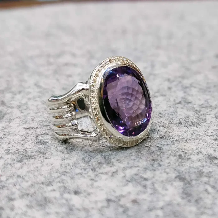 Natural Amethyst Ring 925 Silver