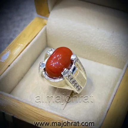 Natural Red Coral Ring - Marjaan Stone Ring