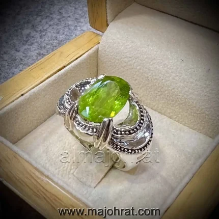 Natural Peridot Ring - Zabarjad Stone - Green Stone