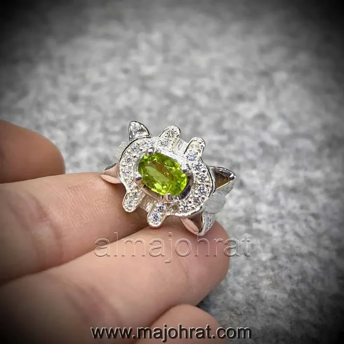 Natural Peridot Ring - Zabarjad Stone - Green Stone