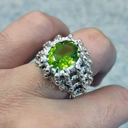 peridot ring 925 silver zabarjad ring
