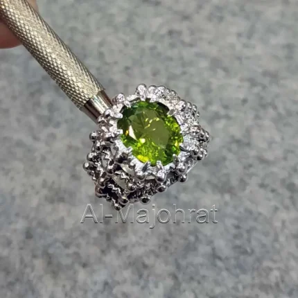 peridot ring 925 silver zabarjad ring