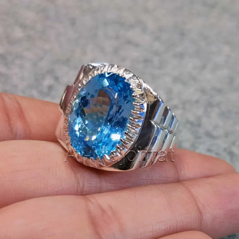 Swiss Blue Topaz Luxury Ring