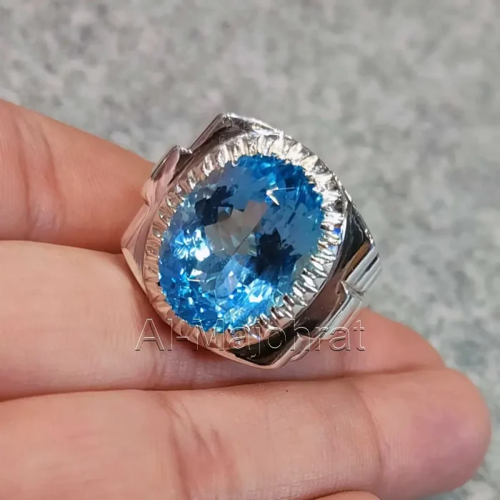 Swiss Blue Topaz Luxury Ring