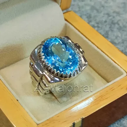 Swiss Blue Topaz Luxury Ring