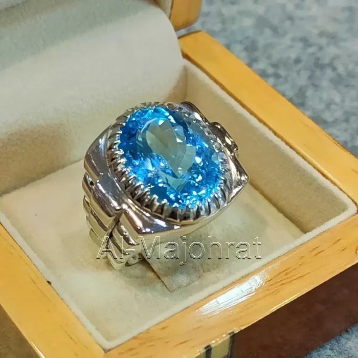 Swiss Blue Topaz Luxury Ring