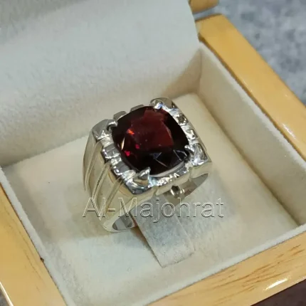 Natural Rhodolite Garnet Stone Ring 925 Silver