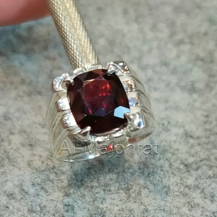 Natural Rhodolite Garnet Stone Ring 925 Silver