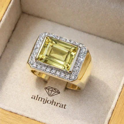 Natural Lemon Quartz 925 Silver Ring