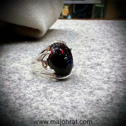 Black Opal Natural Ethiopian Fire Opal Ring 925 Silver