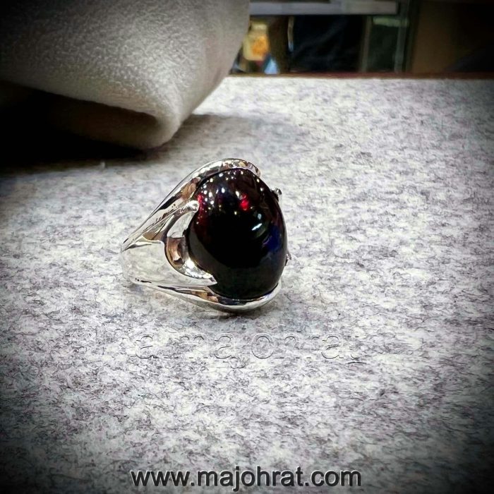 Black Opal Natural Ethiopian Fire Opal Ring 925 Silver