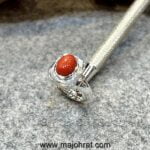 Red Coral Stone - Marjan Stone - 925 Silver Ring