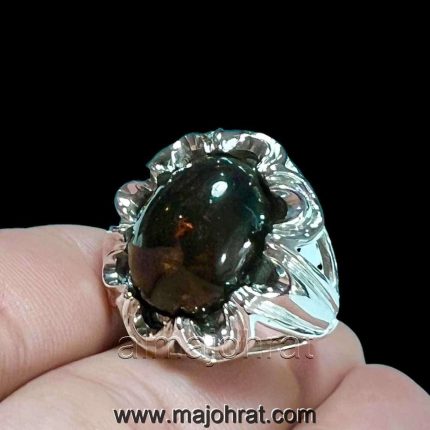 Black Opal Natural Ethiopian Fire Opal Ring 925 Silver