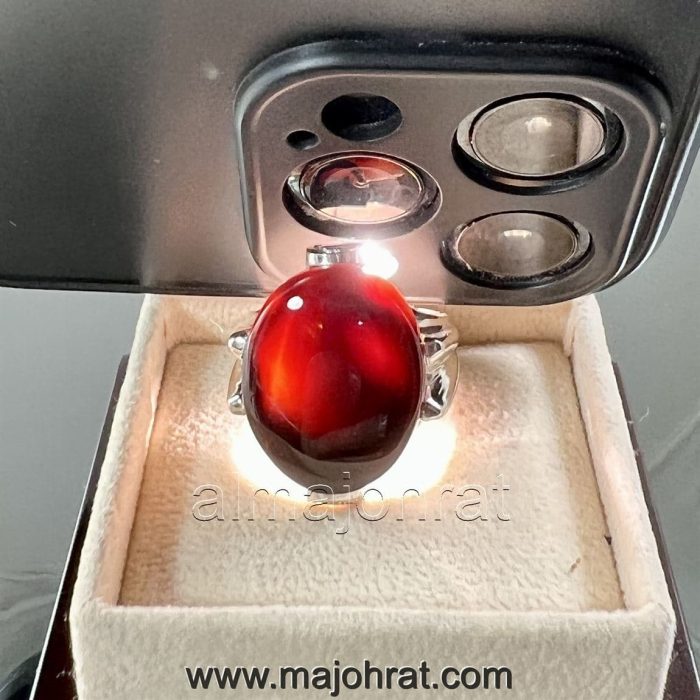 ⁦Aqeeq Al Kabadi - Natural Yemen Agate Ring - Dark Color Agate⁩ - الصورة ⁦3⁩