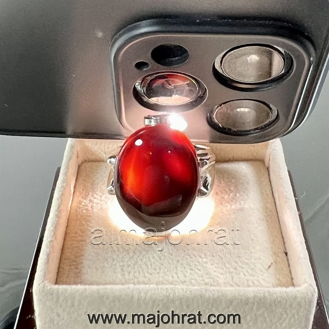 Aqeeq Al Kabadi - Natural Yemen Agate Ring - Dark Color Agate - Image 3