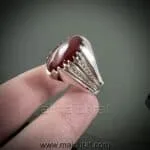Yemeni Aqeeq - Natural Yemen Agate Ring - Pure Silver 925 - Image 2