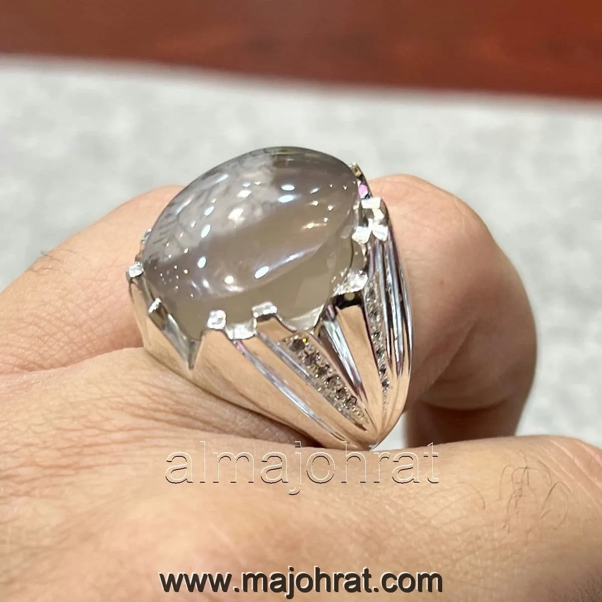 Natural Pictorial Agate - 925 Silver Ring - Shajri Agate - Shijri Aqeeq Ring - Dendritic Agate Ring
